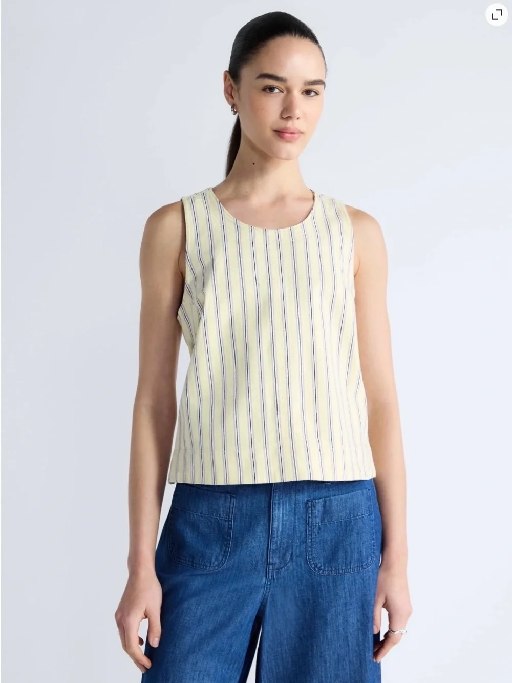 Free Assembly Women’s Cropped Sleeveless Denim Top